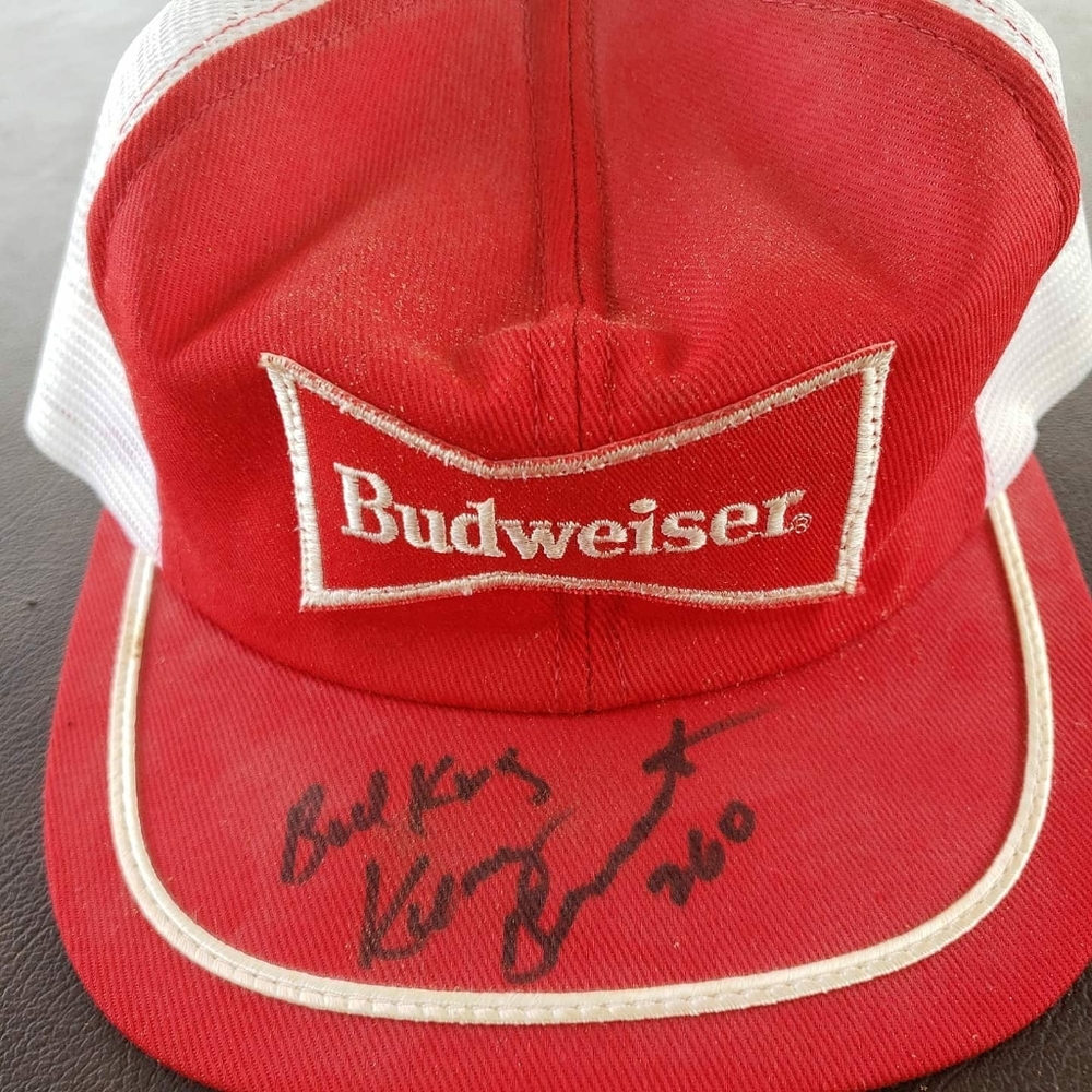 Autographed Kenny Bernstein Budweiser ball cap